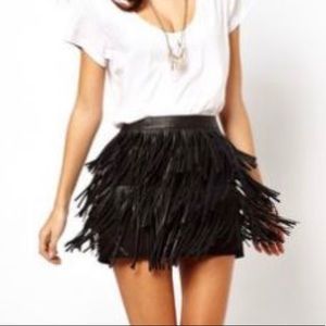 Black fringe skirt